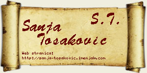 Sanja Tošaković vizit kartica